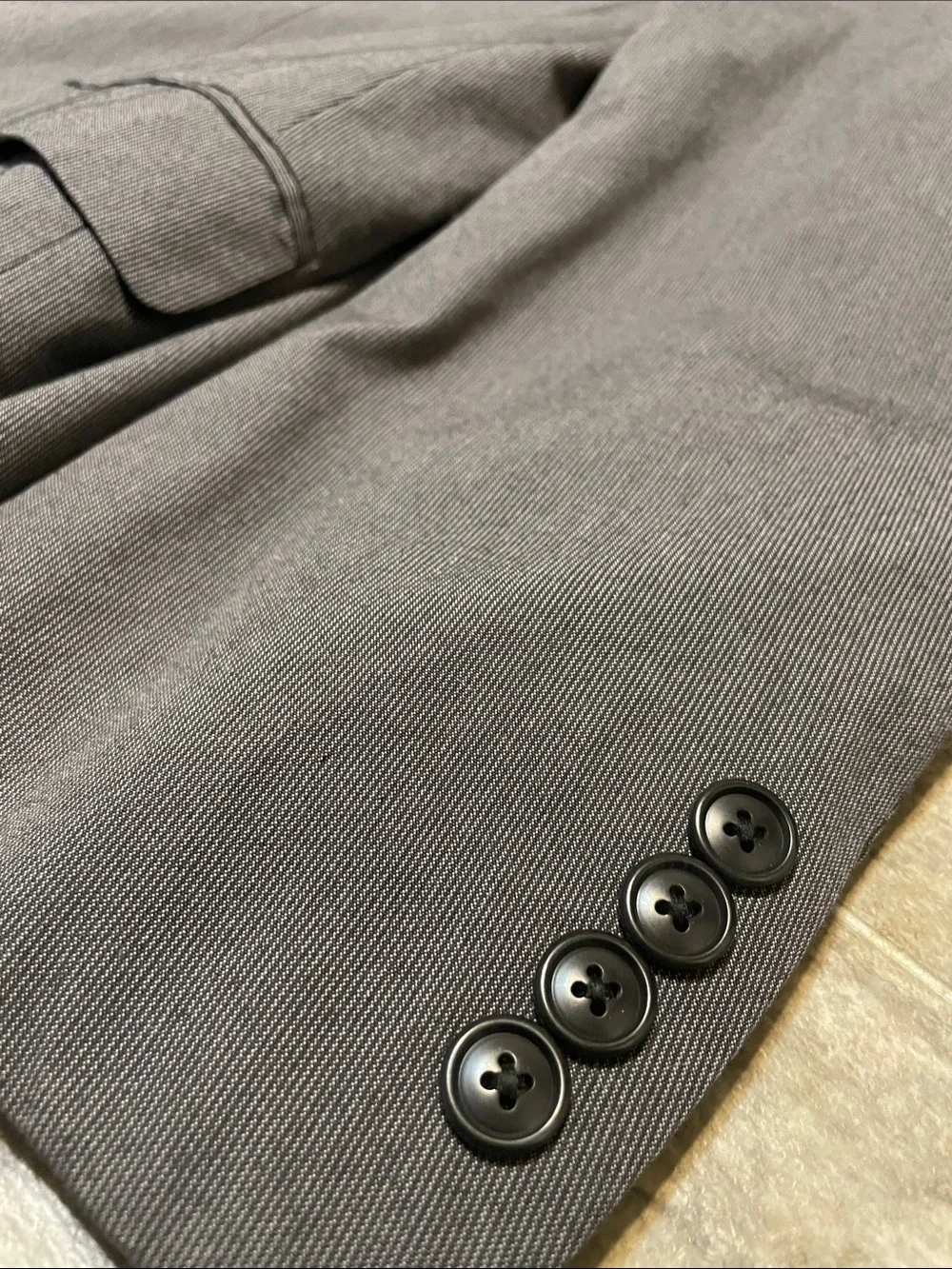 Men's Madison Blazer Gray 42R Cotton Paisely Lining Micro-Herringbone